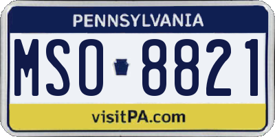 PA license plate MSO8821