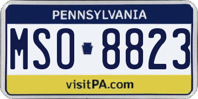 PA license plate MSO8823