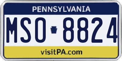 PA license plate MSO8824