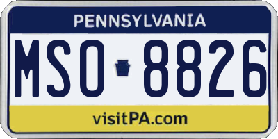 PA license plate MSO8826