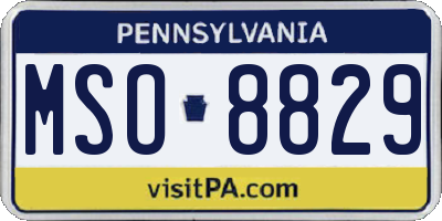 PA license plate MSO8829