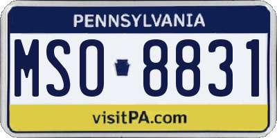 PA license plate MSO8831