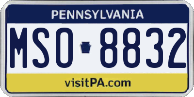 PA license plate MSO8832