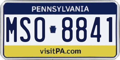PA license plate MSO8841