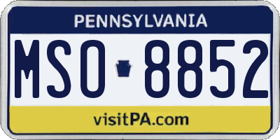 PA license plate MSO8852