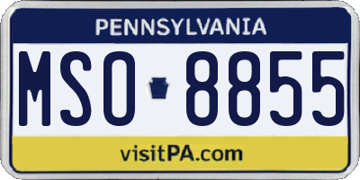 PA license plate MSO8855