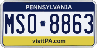 PA license plate MSO8863