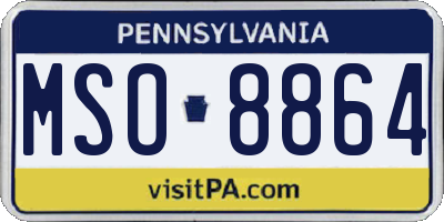 PA license plate MSO8864