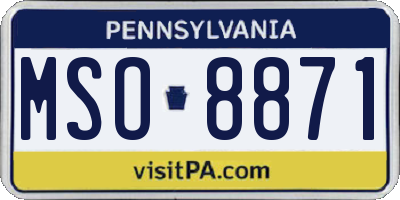 PA license plate MSO8871