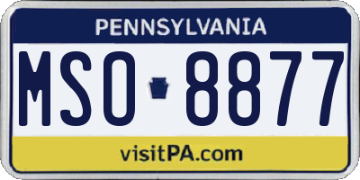 PA license plate MSO8877