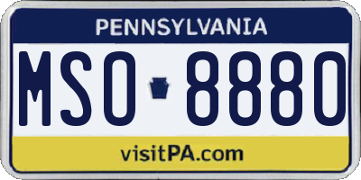 PA license plate MSO8880