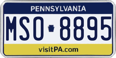 PA license plate MSO8895