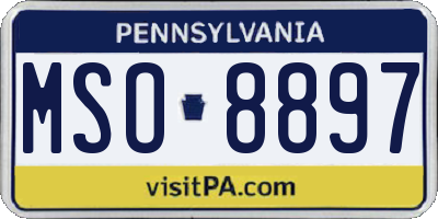 PA license plate MSO8897