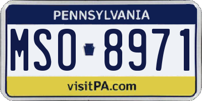 PA license plate MSO8971