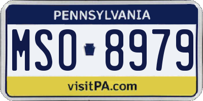 PA license plate MSO8979