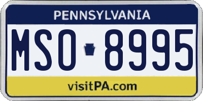 PA license plate MSO8995