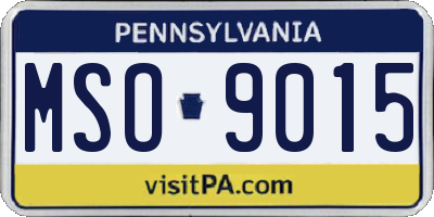 PA license plate MSO9015