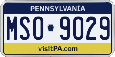 PA license plate MSO9029