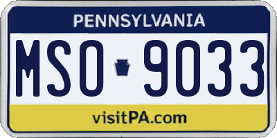 PA license plate MSO9033