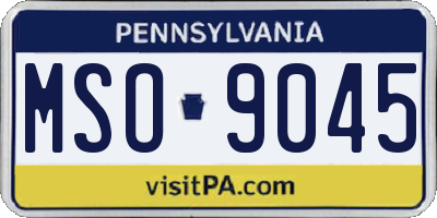 PA license plate MSO9045