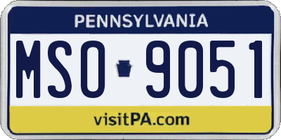 PA license plate MSO9051