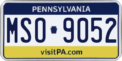 PA license plate MSO9052