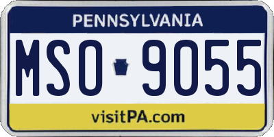 PA license plate MSO9055