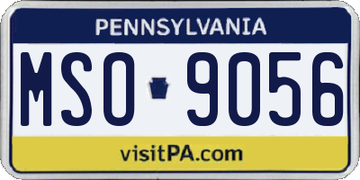 PA license plate MSO9056