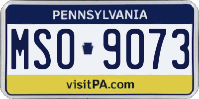 PA license plate MSO9073