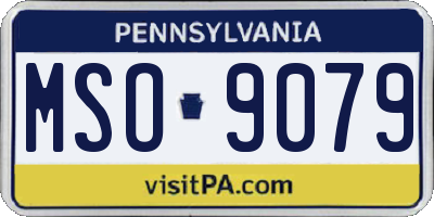 PA license plate MSO9079