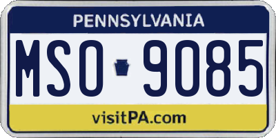 PA license plate MSO9085