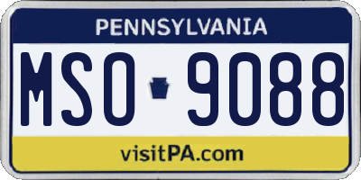 PA license plate MSO9088