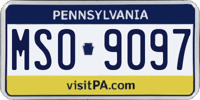 PA license plate MSO9097