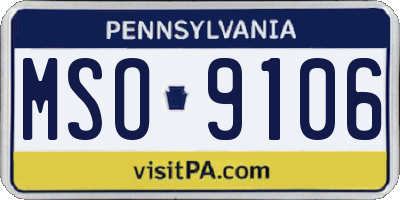 PA license plate MSO9106