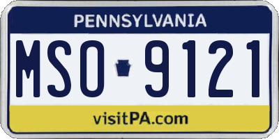 PA license plate MSO9121