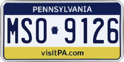 PA license plate MSO9126