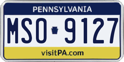 PA license plate MSO9127