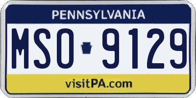 PA license plate MSO9129