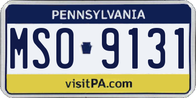 PA license plate MSO9131