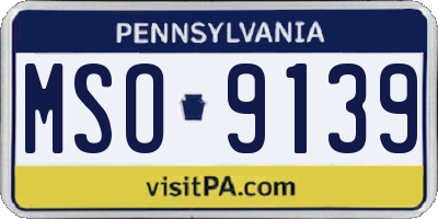 PA license plate MSO9139