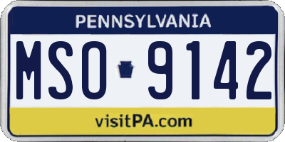 PA license plate MSO9142