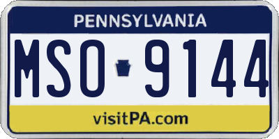 PA license plate MSO9144