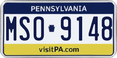 PA license plate MSO9148