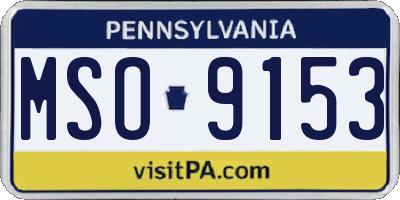 PA license plate MSO9153