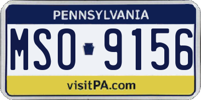 PA license plate MSO9156