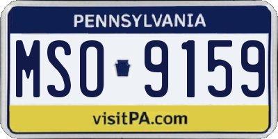PA license plate MSO9159