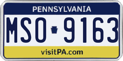 PA license plate MSO9163