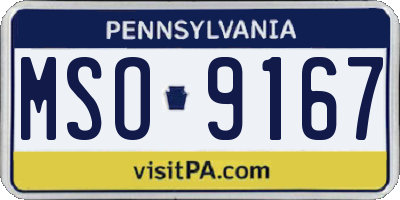 PA license plate MSO9167