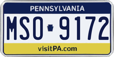 PA license plate MSO9172
