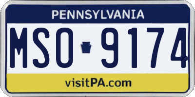 PA license plate MSO9174